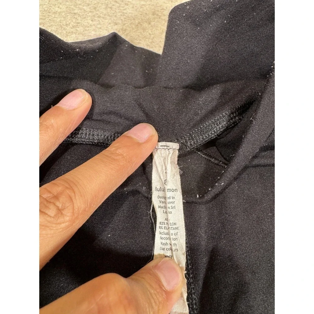 Lululemon Leggings Womens 2 Black‎ High Rise Ankle Jacquard Knit Yoga Athletic